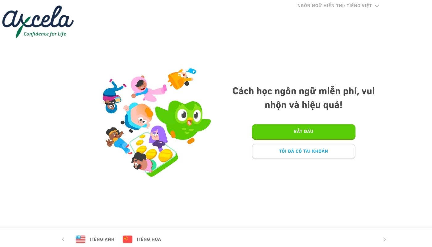 Duolingo là trang web học từ vựng tiếng Anh bằng hình ảnh