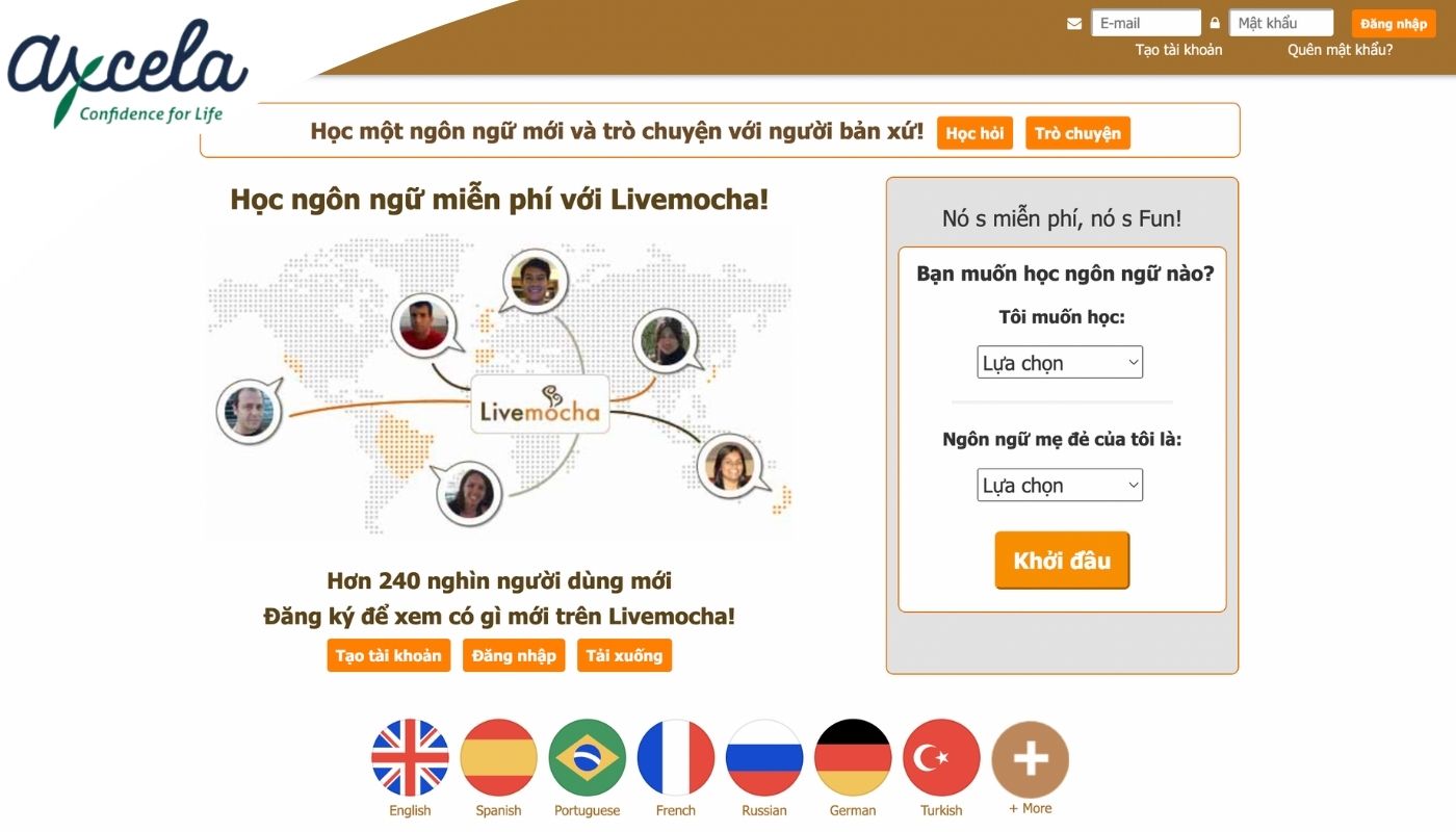 Livemocha là một trang web học từ vựng tiếng Anh