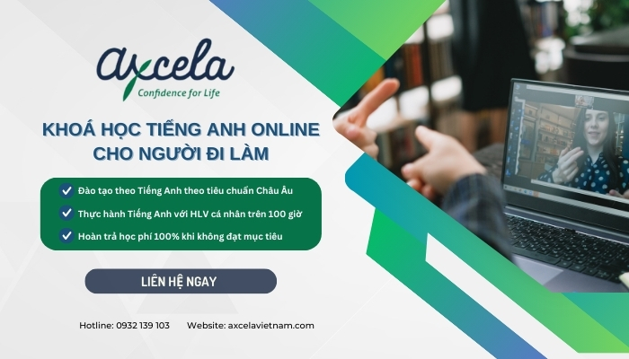 lớp học tiếng anh online cho người đi làm tại Axcela