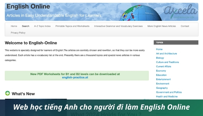 Website học tiếng Anh văn phòng online English Online