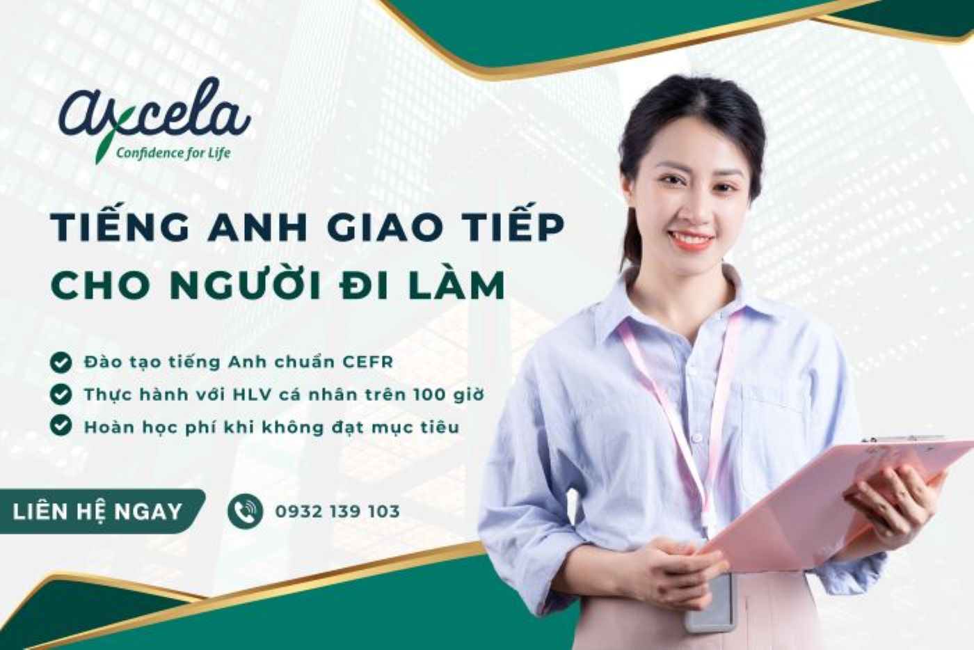 Học tiếng Anh giao tiếp chuẩn giọng Anh Anh hoặc Anh Mỹ cho người đi làm tại trung tâm Axcela Vietnam