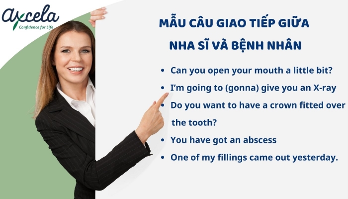 Các mẫu câu giao tiếp tiếng Anh nha khoa giữa bệnh nhân và nha sĩ khi chẩn đoán