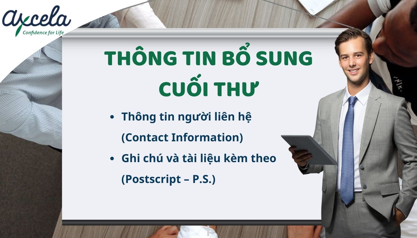 Thông tin bổ sung ở cuối thư