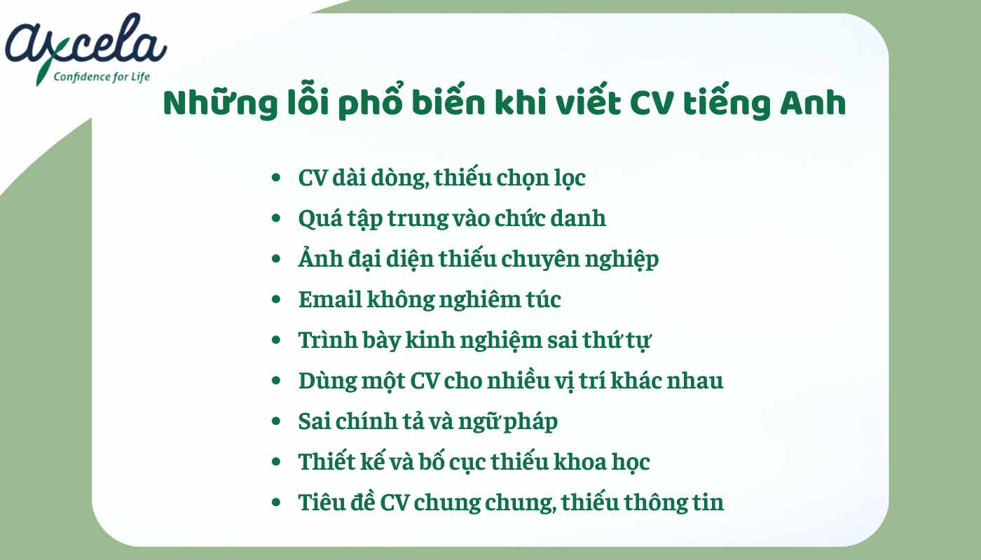 Một số lỗi khi viết đơn xin việc tiếng Anh
