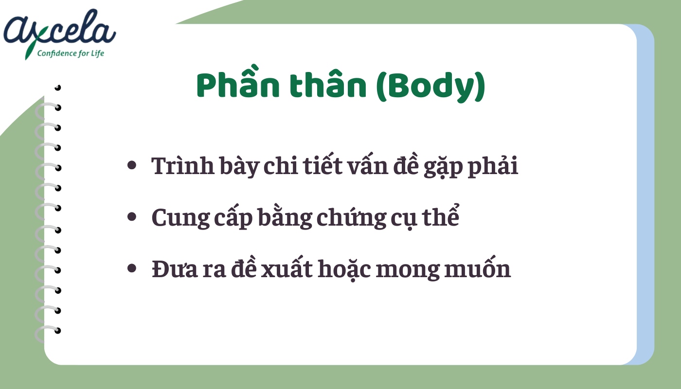 cách viết email phàn nàn bằng tiếng anh phần thân