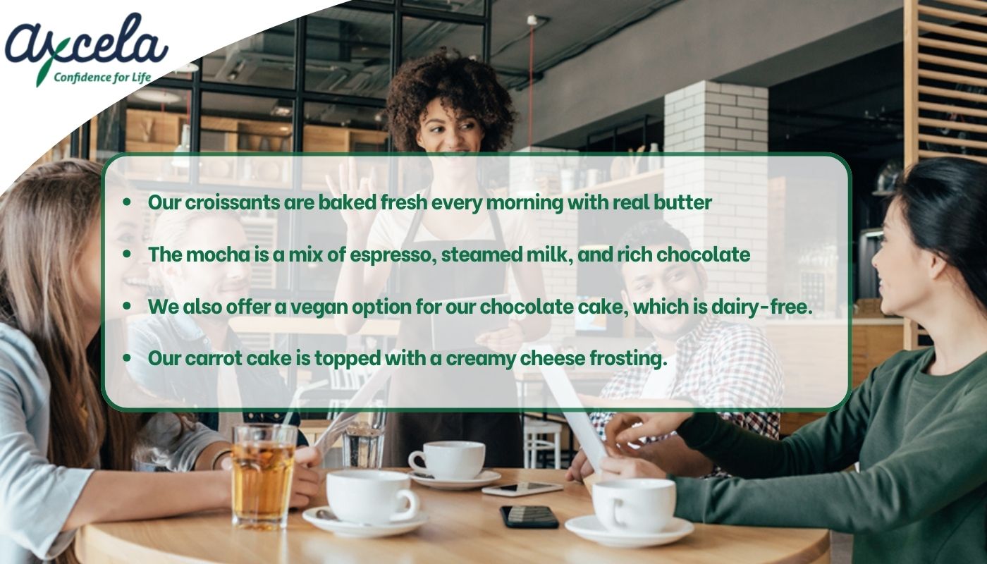 Các mẫu câu giao tiếp tiếng Anh trong quán cafe để giới thiệu món