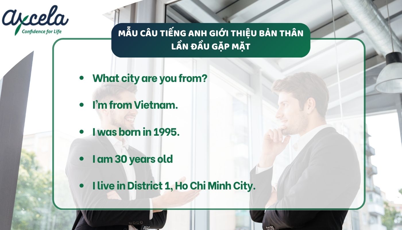 Mẫu câu giới thiệu bằng tiếng anh lần đầu gặp 