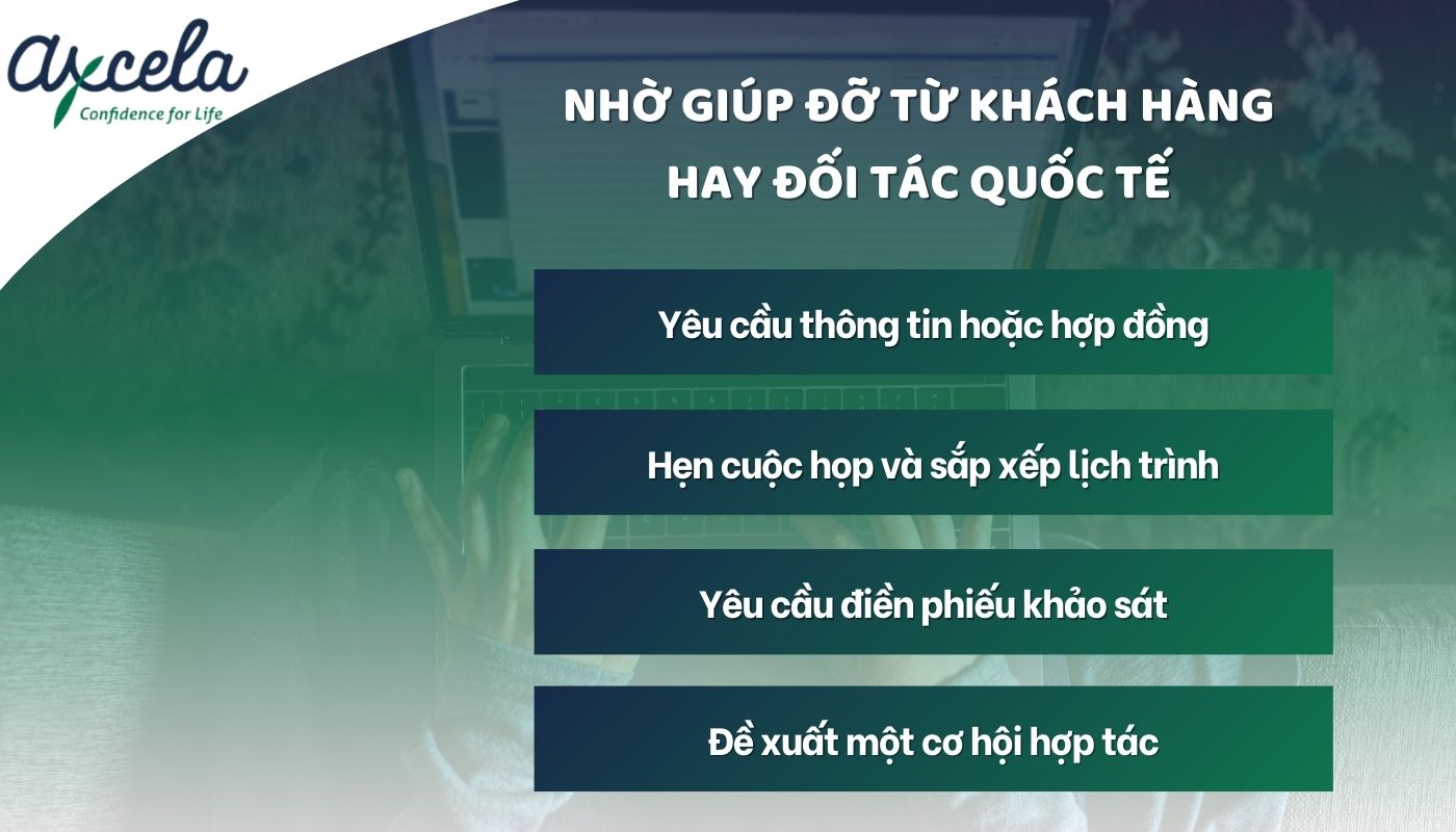 Trường hợp viết email xin giúp đỡ từ khách hàng/đối tác quốc tế