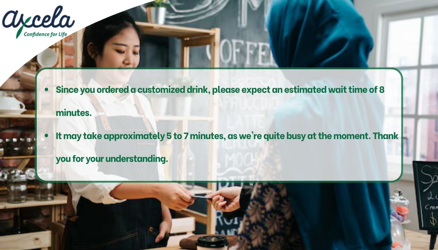 Cách thông báo thời gian đợi món lịch sự, tinh tế