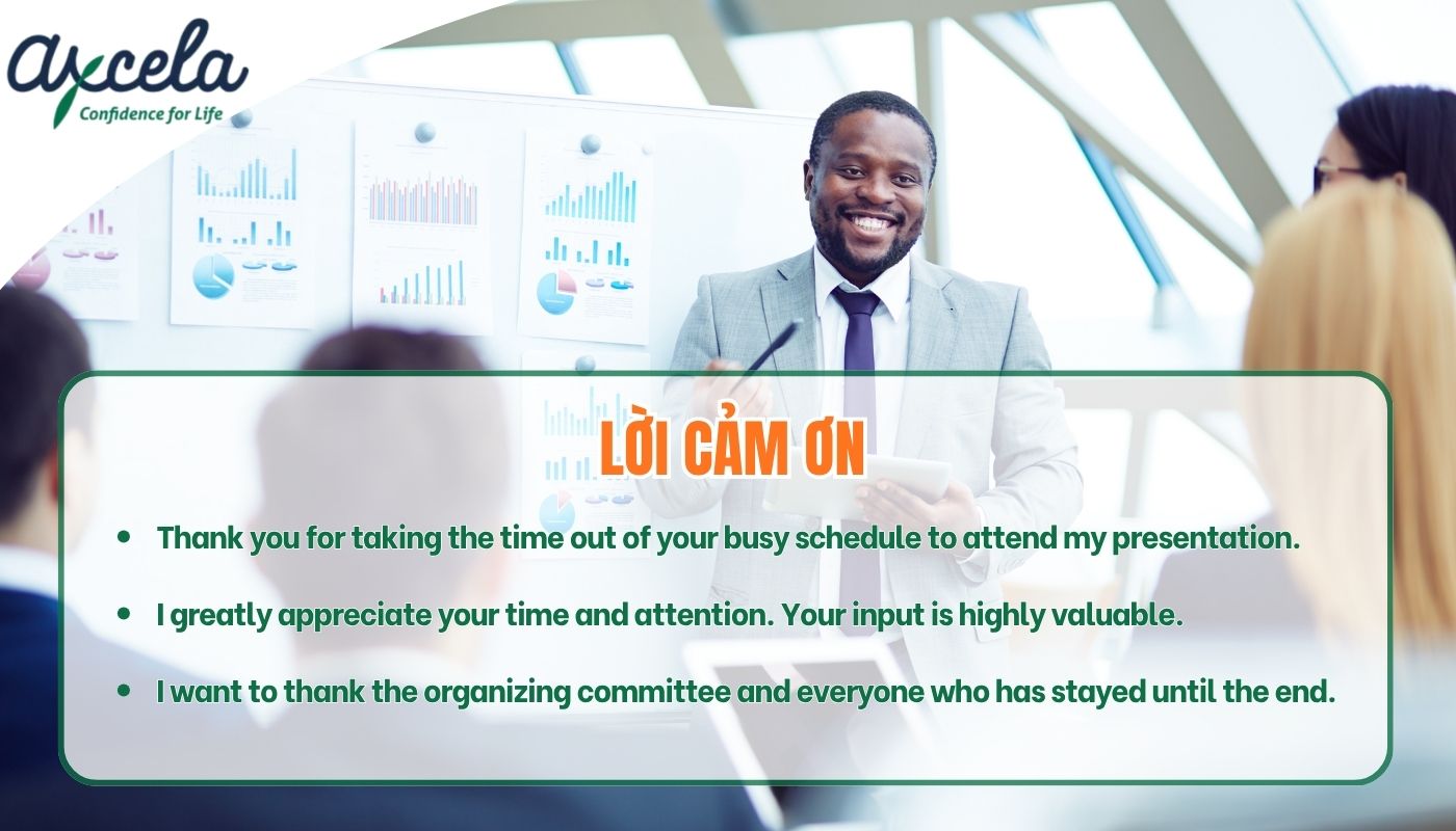 Kết bài thuyết trình bằng lời cảm ơn chân thành