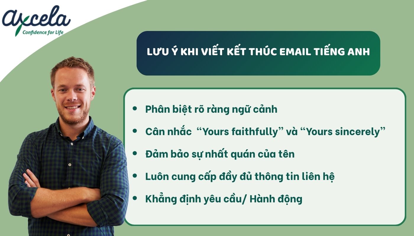 Lưu ý khi viết kết thúc email tiếng Anh