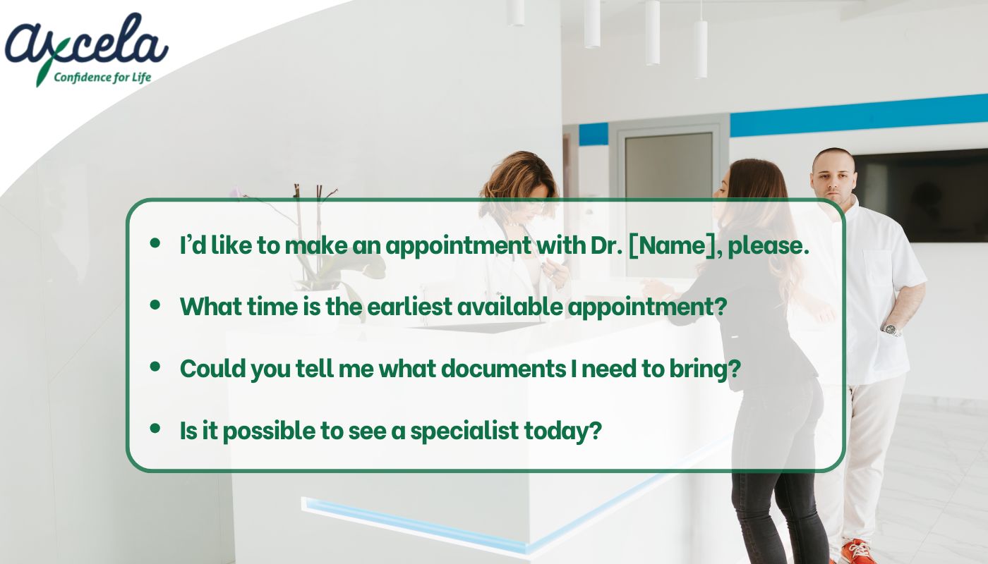 những câu giao tiếp tiếng Anh trong bệnh viện khi đặt lịch hẹn