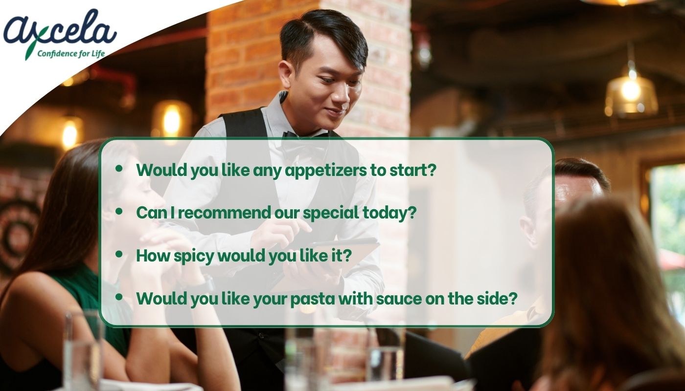 Mẫu câu tiếng Anh giao tiếp nhà hàng ăn uống khi khách order