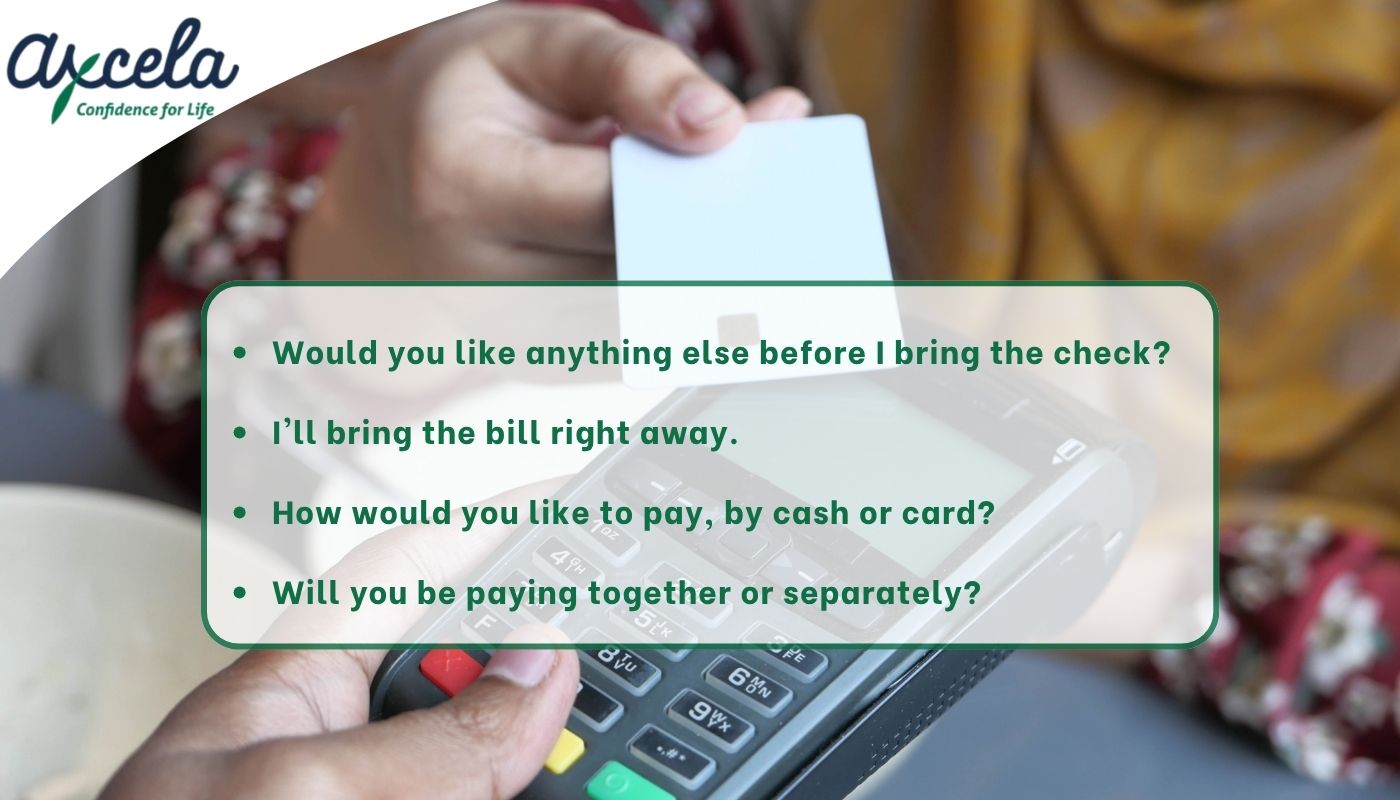 Mẫu câu giao tiếp cho nhân viên khi khách hàng cần thanh toán