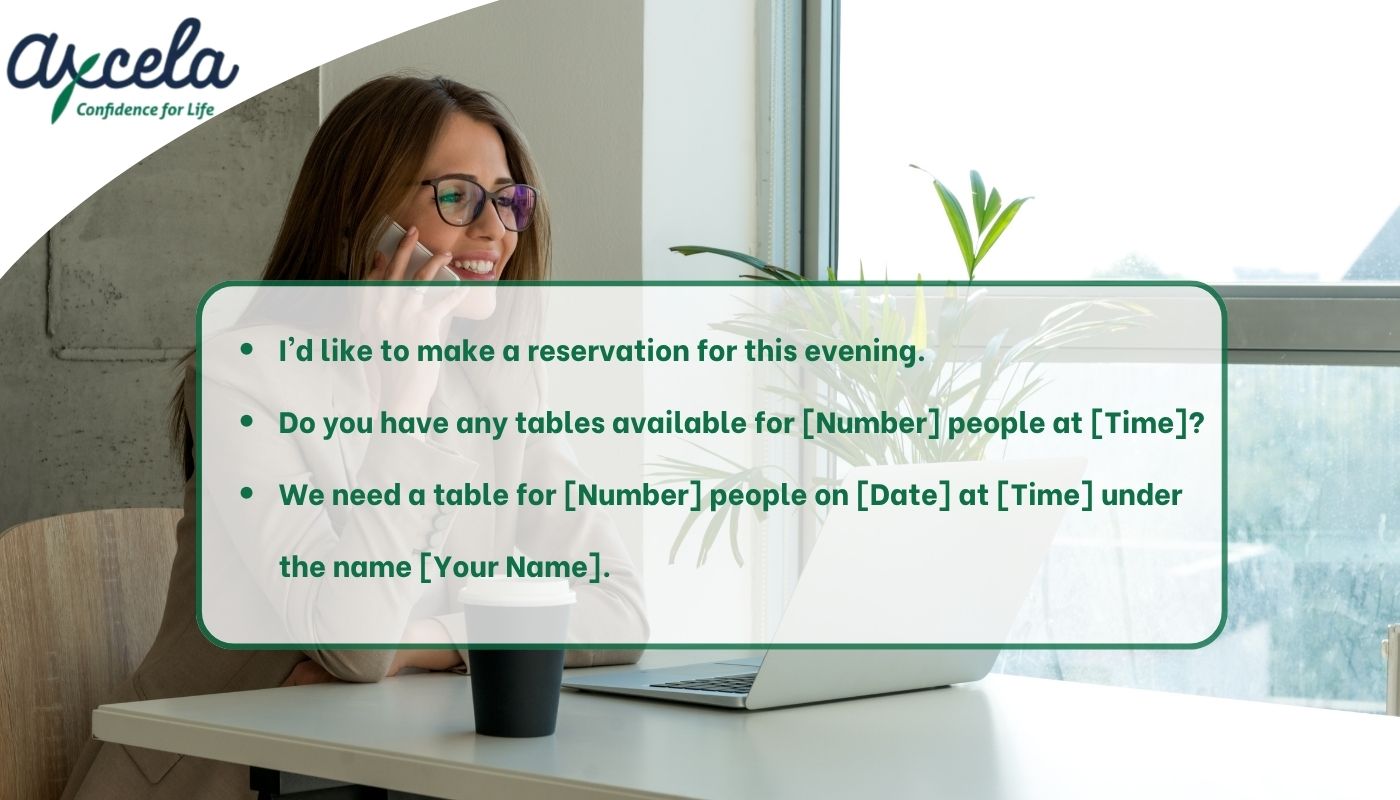 Cách đặt bàn nhà hàng bằng tiếng Anh